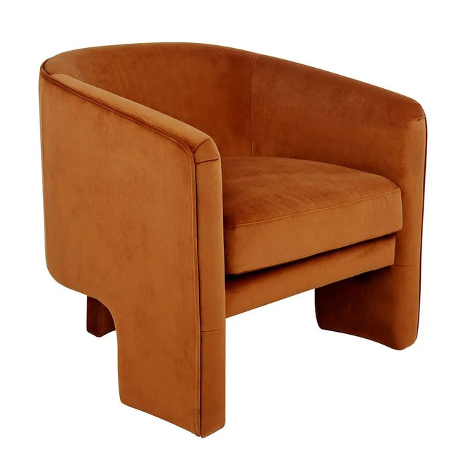  Valla - Caramel Velvet Accent Chair Occasional Chairs