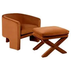  Valla - Caramel Velvet Accent Chair Occasional Chairs