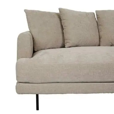  Vittoria Giselle Modern 3 Seater Sofa - Copeland Birch - Black Metal