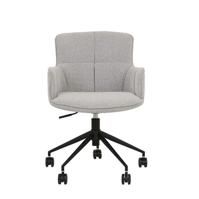  Walter Designer Office Chair - Ash Speckle - Black Metal Desk Chair