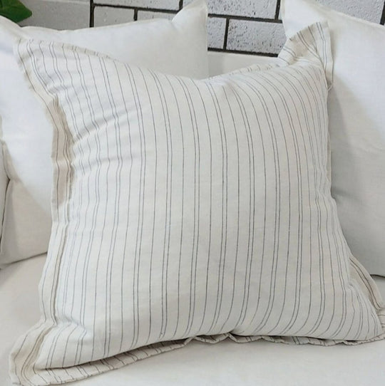 Striped linen hot sale pillow