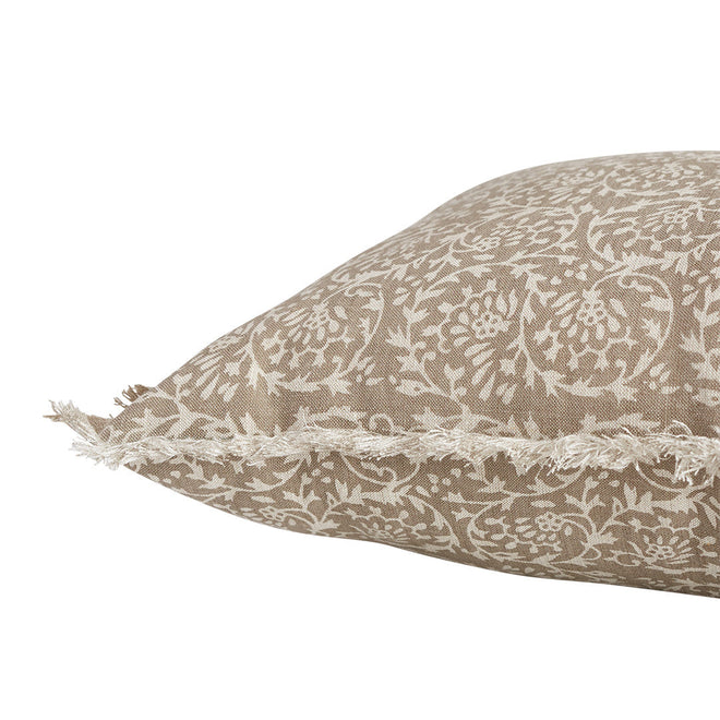  Canggu Rectangle Cushion - Ivy Print in Coffee Cushions